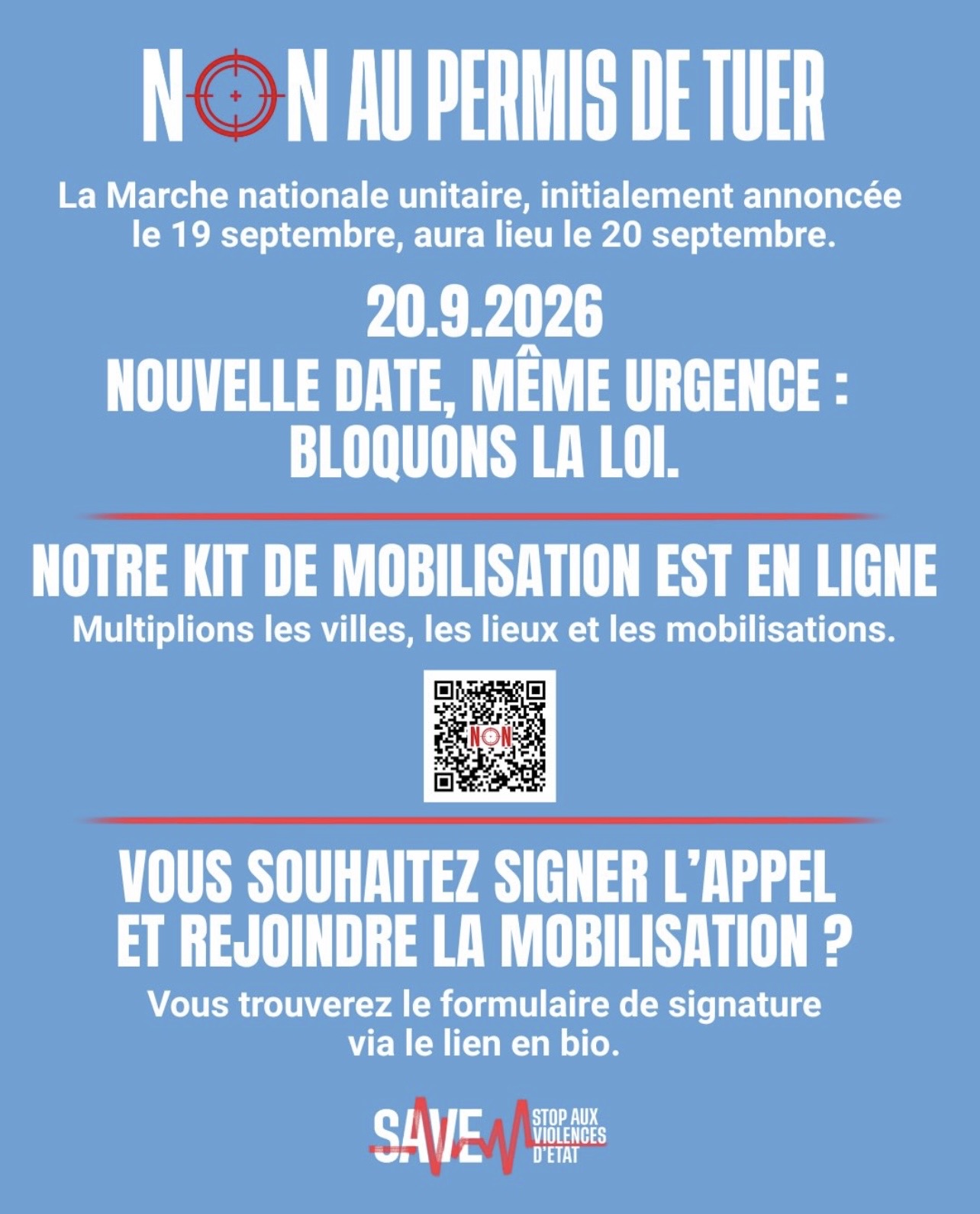 Affiche — Non au permis de tuer